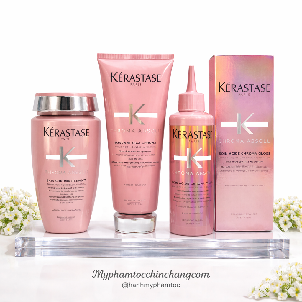 Dầu gội xả, măt nạ cho tóc nhuộm Kerastase Chroma Absolu Bain Riche Chroma Respect 250ml 200ml 1000ml