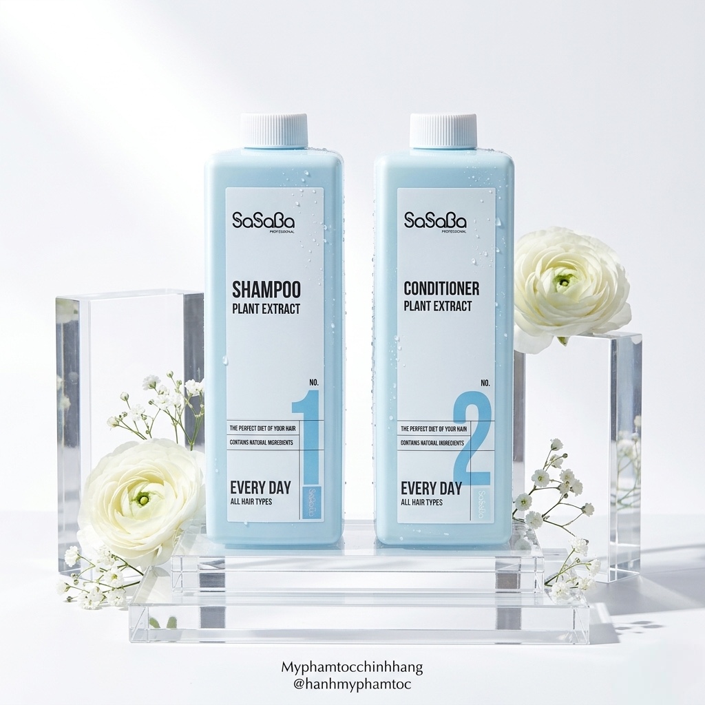 Cặp Dầu Gội Và Dầu Xả SASABA Extra No.1 & No.2 800ml