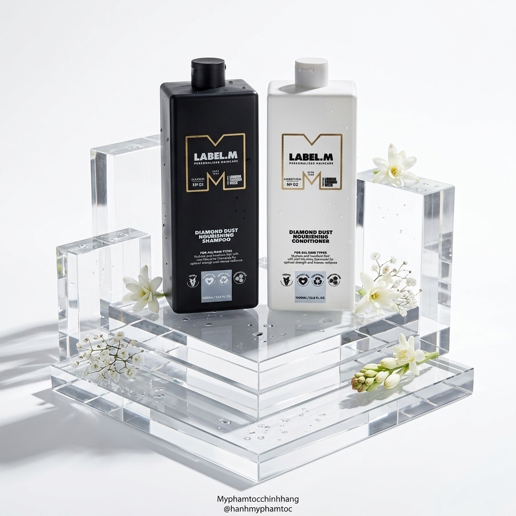 Dầu gội và dầu xả mềm mượt không gây nặng tóc Label.m Diamond Dust Nourishing Shampoo & Conditioner 300ml 1000ml