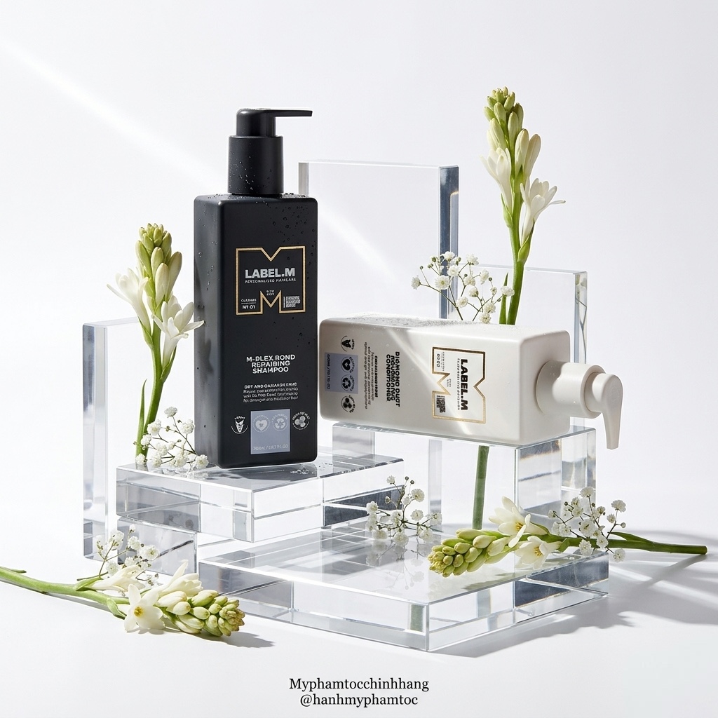 Dầu gội và dầu xả mềm mượt không gây nặng tóc Label.m Diamond Dust Nourishing Shampoo & Conditioner 300ml 1000ml