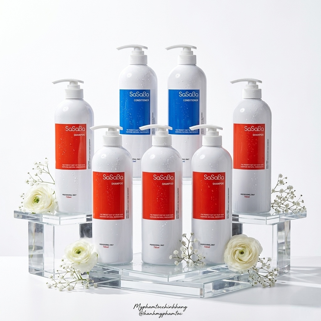 Cặp Dầu Gội và Dầu Xả SASABA Tròn 500ml 800ml
