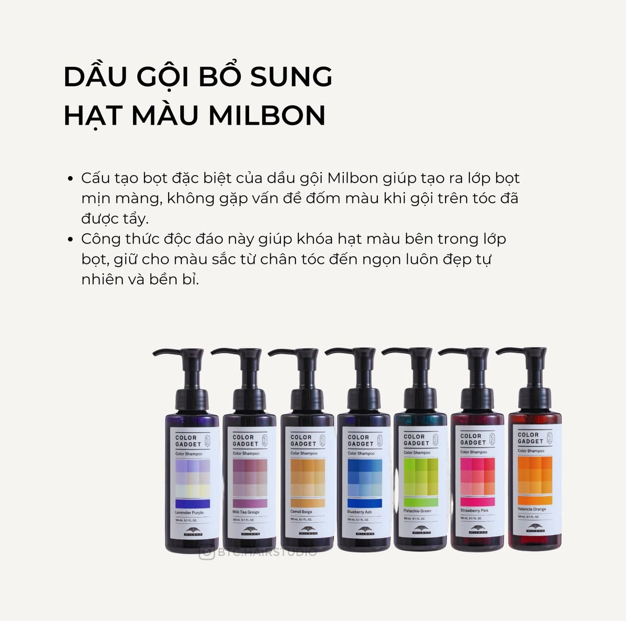 Dầu gội bù màu Milbon Color Gadget shampoo 150ml