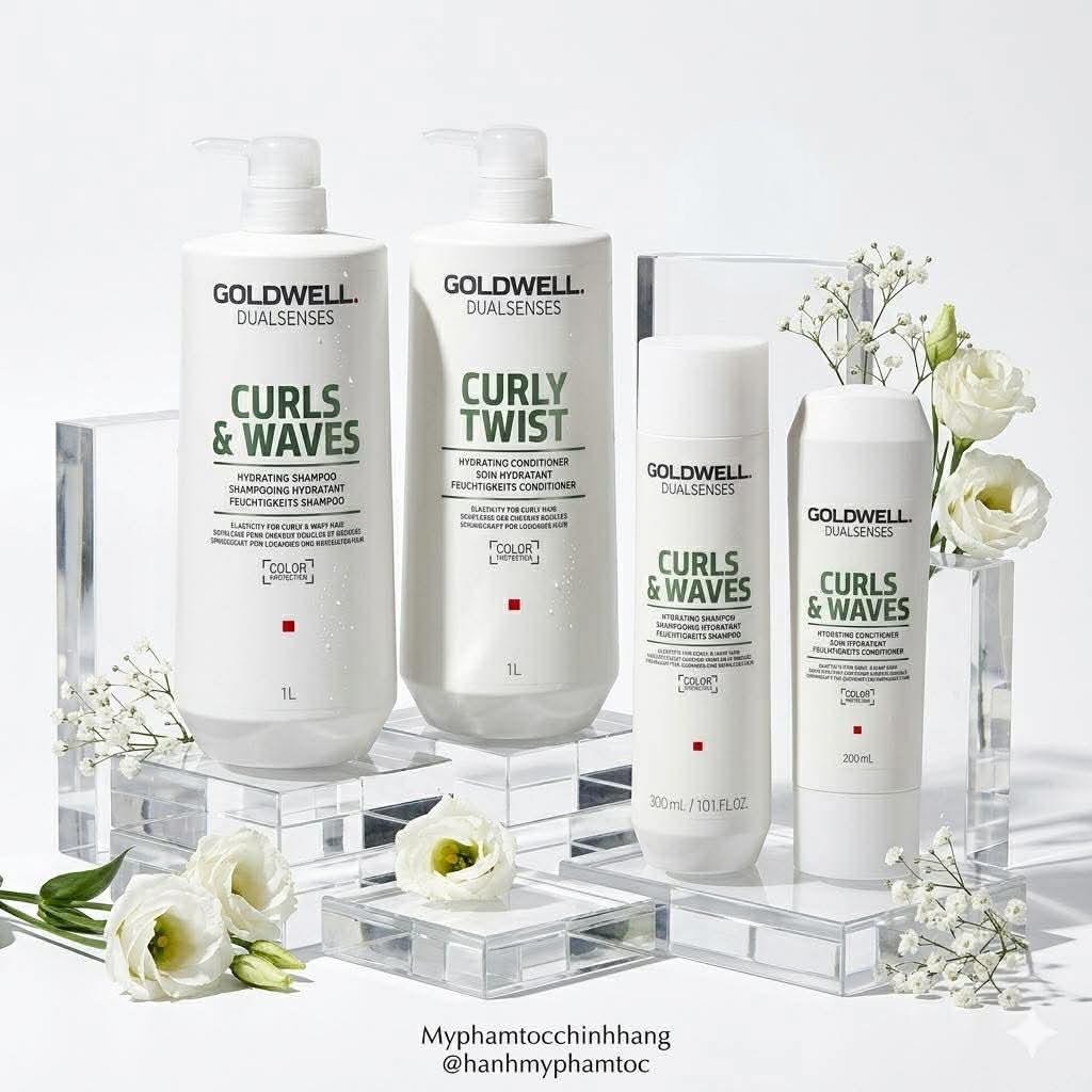 Dầu gội và dầu xả Goldwell Dualsenses Curls & Waves Hydrating Shampoo & Conditioner