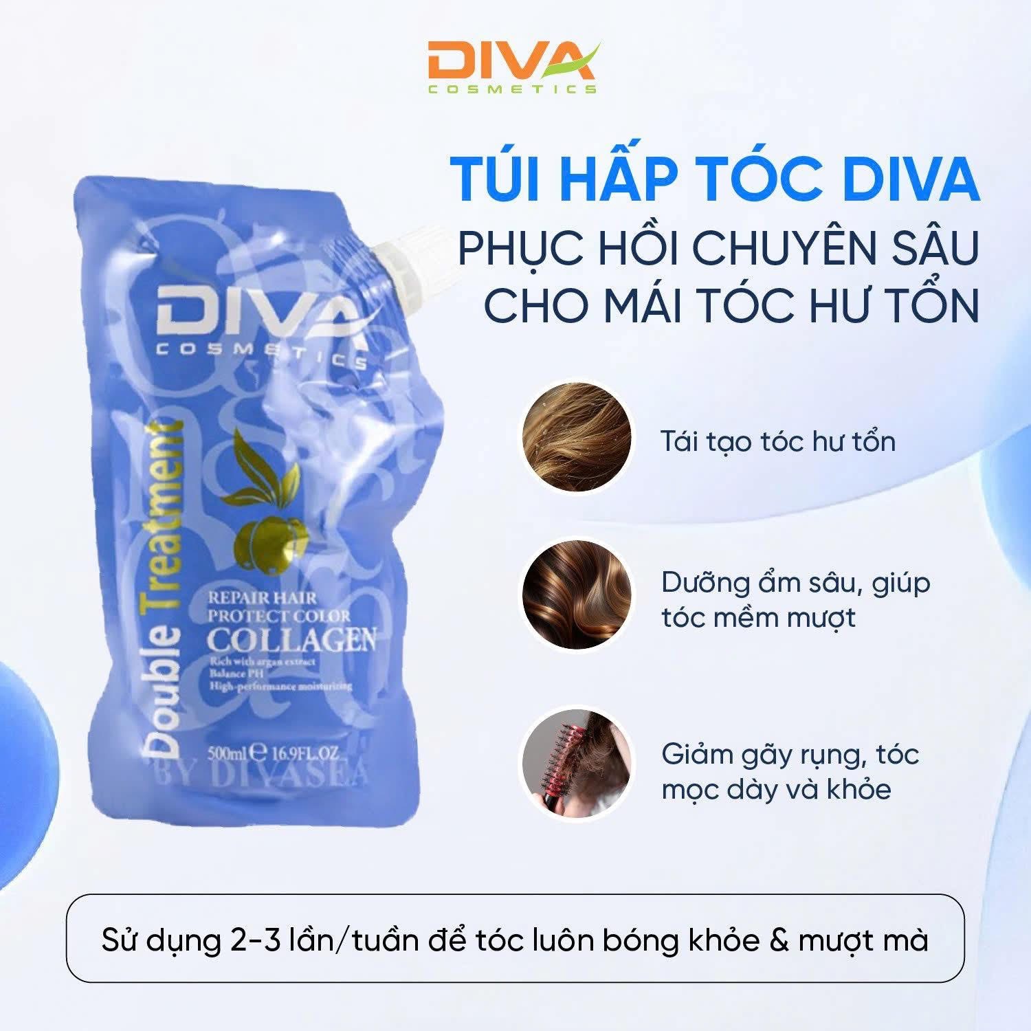 Kem hấp phục hồi chuyên sâu Divasea Collagen Hair Mask 500ml