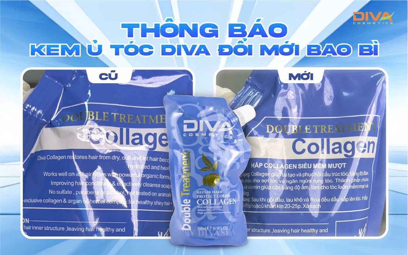 Kem hấp phục hồi chuyên sâu Divasea Collagen Hair Mask 500ml