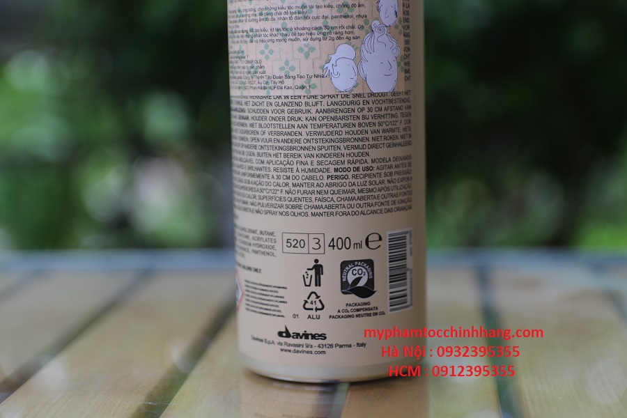 Gôm xịt giữ nếp trung bình Davines More Inside This Is A Medium Hold Hairspray 400ml