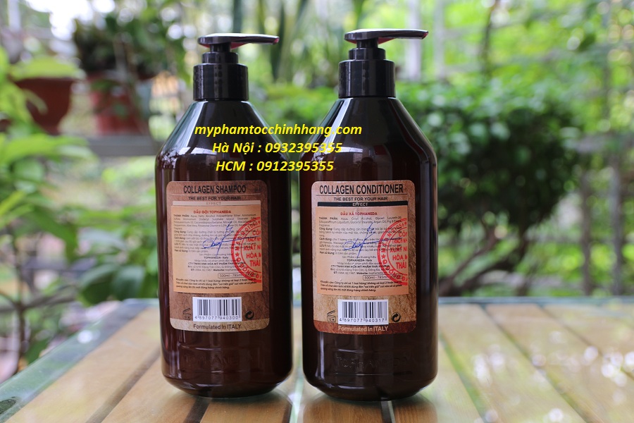 Dầu Gội Xả Top Haneda Collagen Shampoo & Conditioner 500ml - 785ml