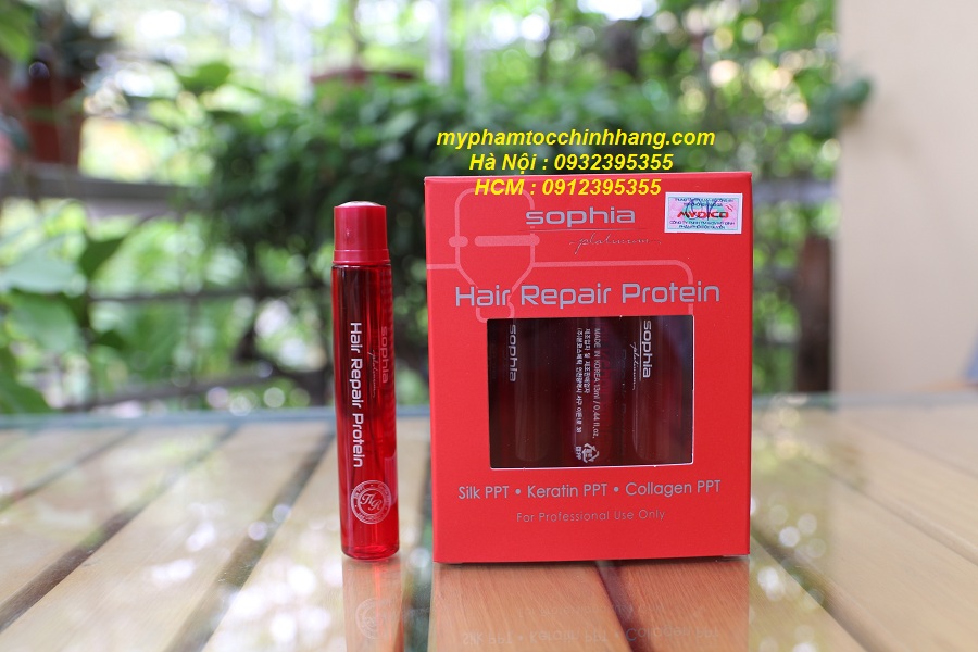 SOPHIA PLATIUM PROTEIN PHỤC HỒI TÓC HƯ NÁT REPAIR AMPOULE 10*13ML