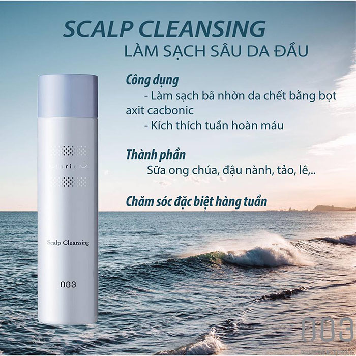 Xịt bọt tẩy tế bào chết da đầu 003 Number Three Muriem Crystal Scalp Cleansing Foam 250g