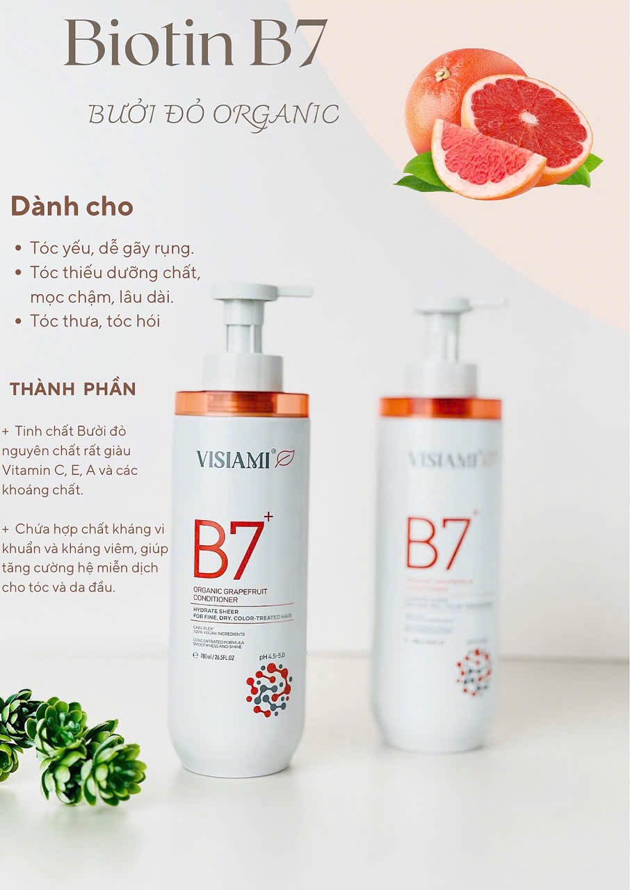 BIOTIN VISIAMI B7 Dầu Gội Xả Thảo Dược Cao Cấp B7 780ML
