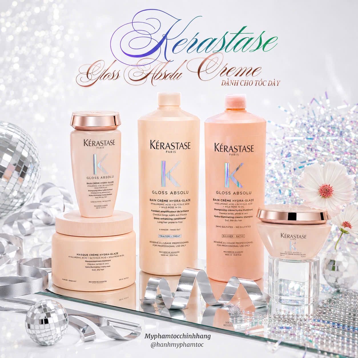 KÉRASTASE GLOSS ABSOLU CRÈME HYDRA-GLAZE | DÒNG KEM GỘI MỚI CHO TÓC DÀY XƠ RỐI, KHÓ VÀO NẾP