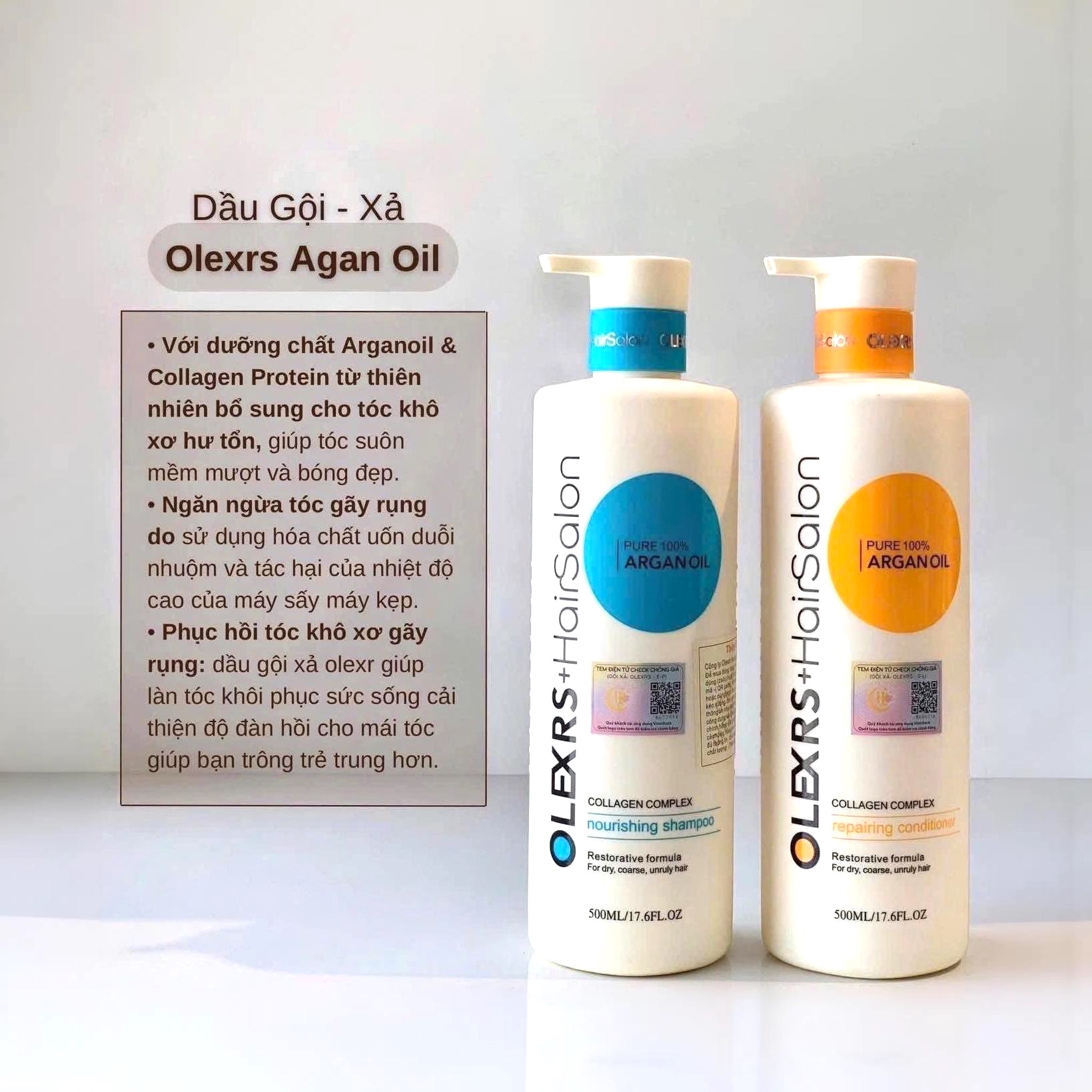 Cặp dầu gội xả Olexrs Argan Oil Collagen Hair Salon 500ml 960ml