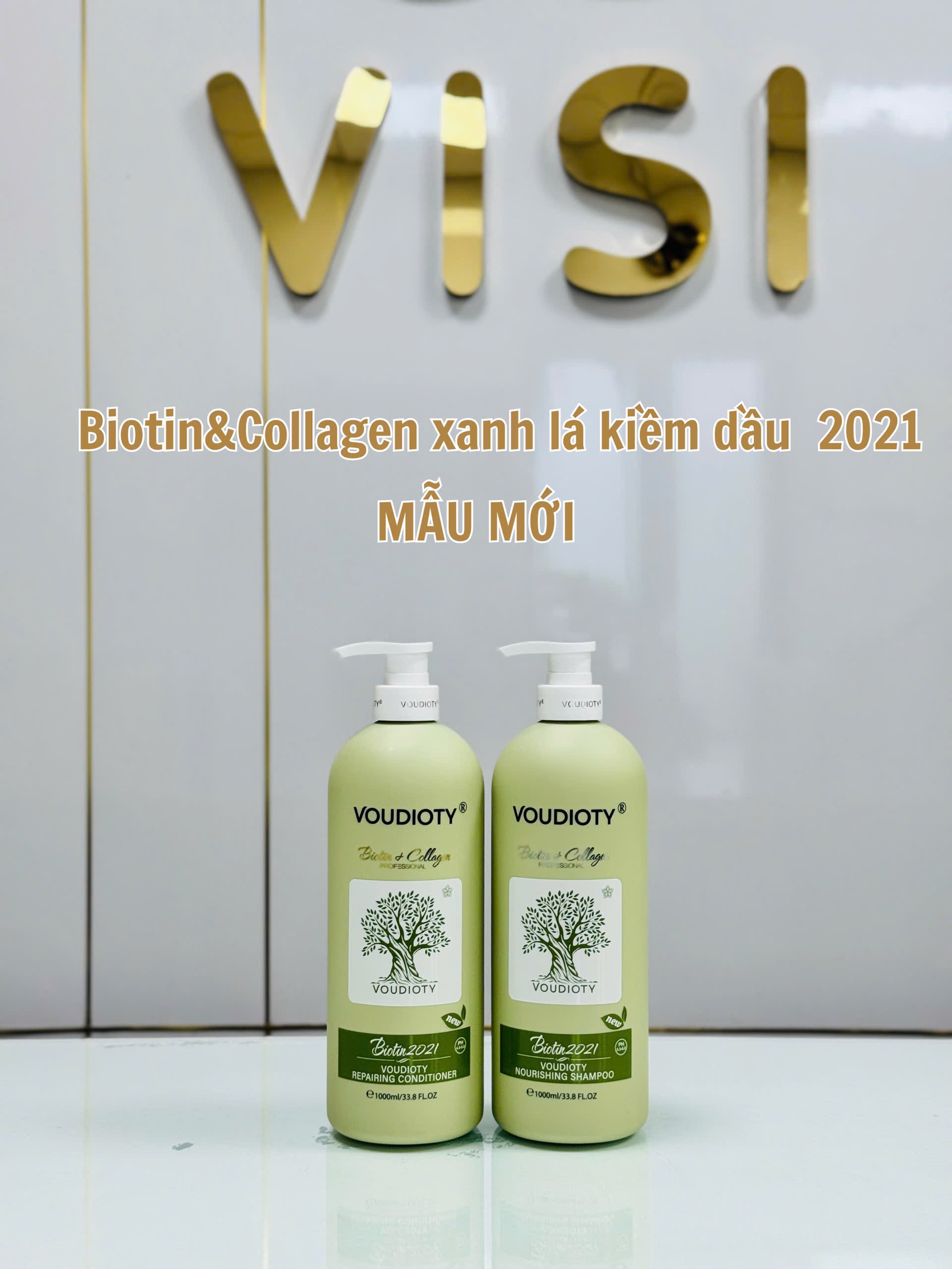 DẦU GỘI XẢ BIOTIN COLLAGEN XANH KIỀM DẦU MƯỢT TÓC (MẪU TRÒN MỚI) 500ML - 1000ML