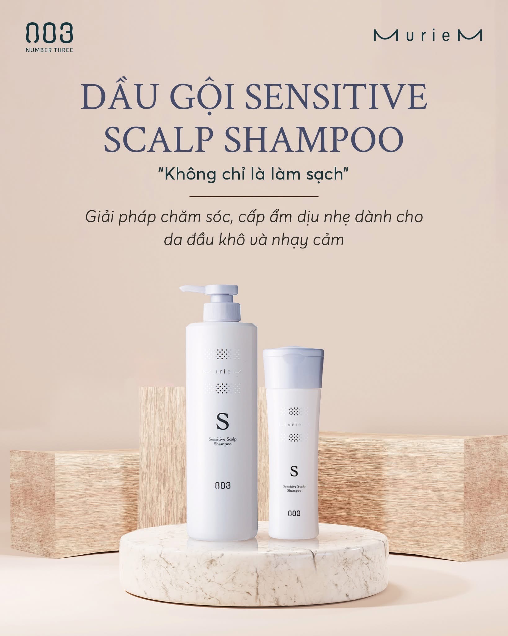 Dầu gội giảm rụng cho da đầu khô và nhạy cảm Number three 003 Muriem S