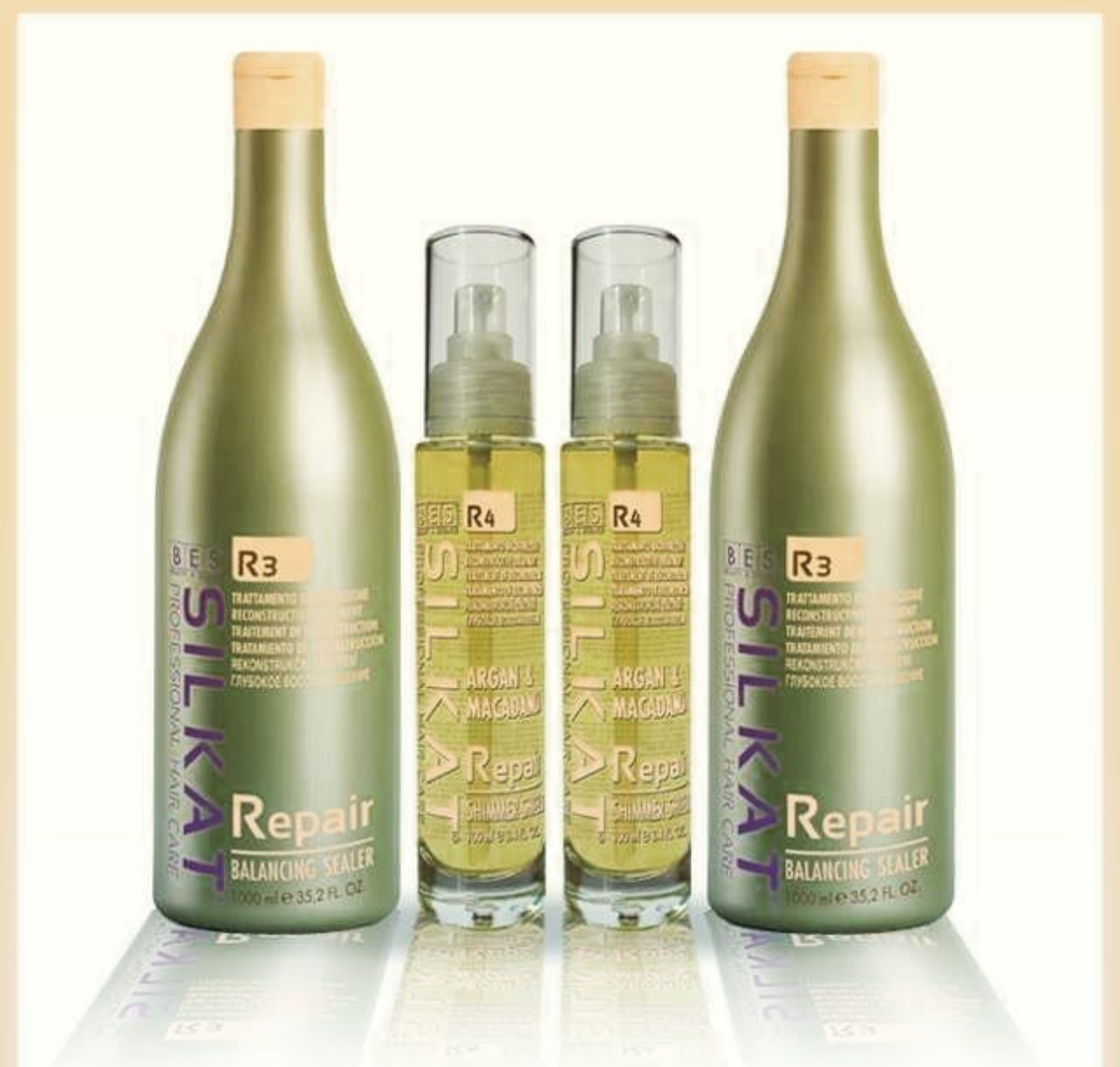 DẦU GỘI VÀ DẦU HẤP BES SILKAT REPAIR R1 VÀ R2 1000ML - 500ML