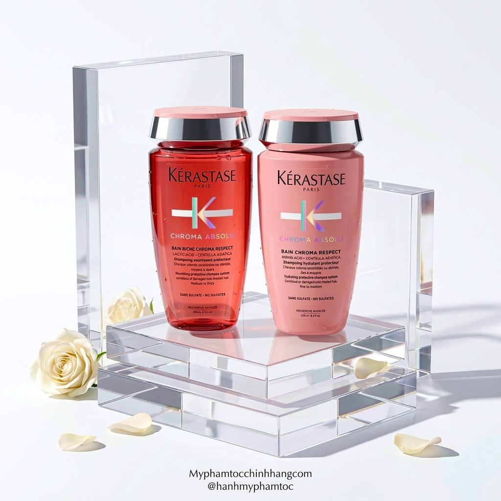 Dầu gội xả, măt nạ cho tóc nhuộm Kerastase Chroma Absolu Bain Riche Chroma Respect 250ml 200ml 1000ml