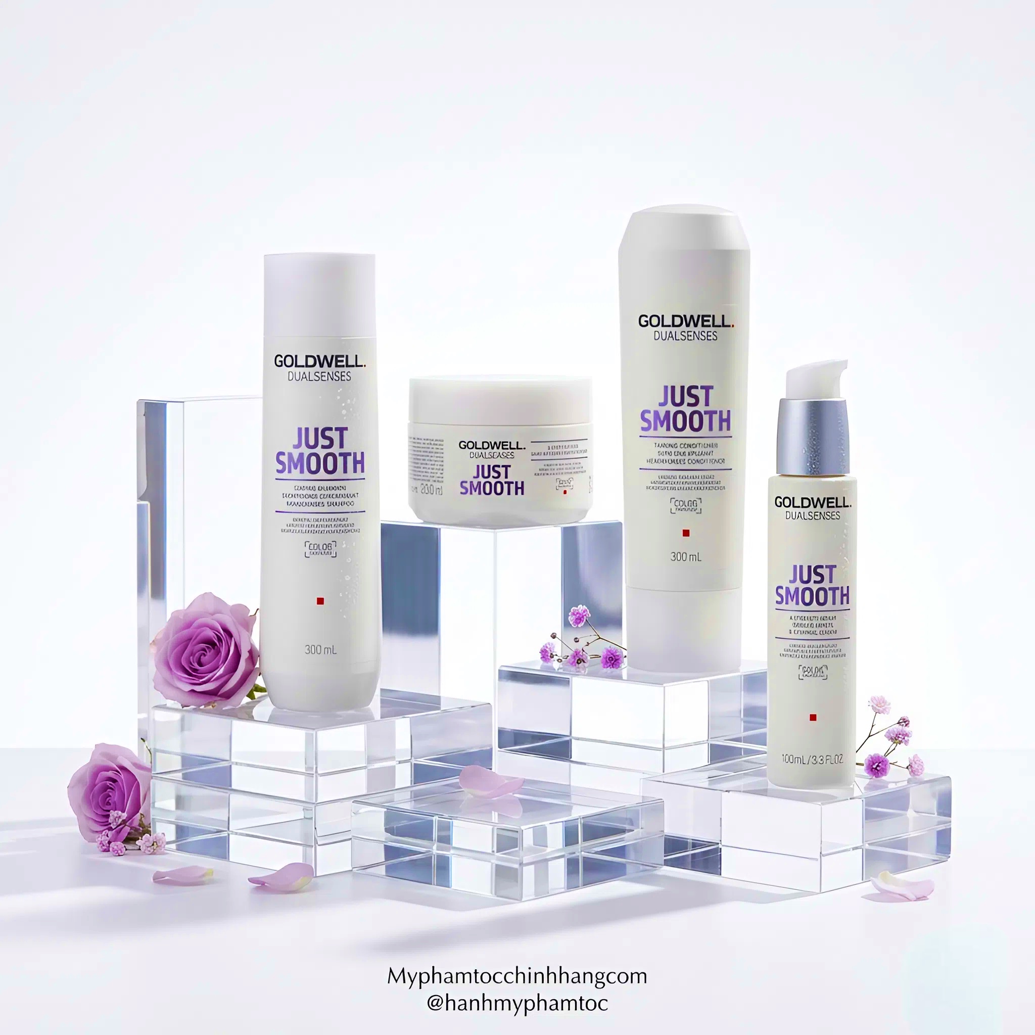 Dầu gội & xả Goldwell làm mượt tóc Dualsenses Just Smooth taming Shampoo & Conditioner