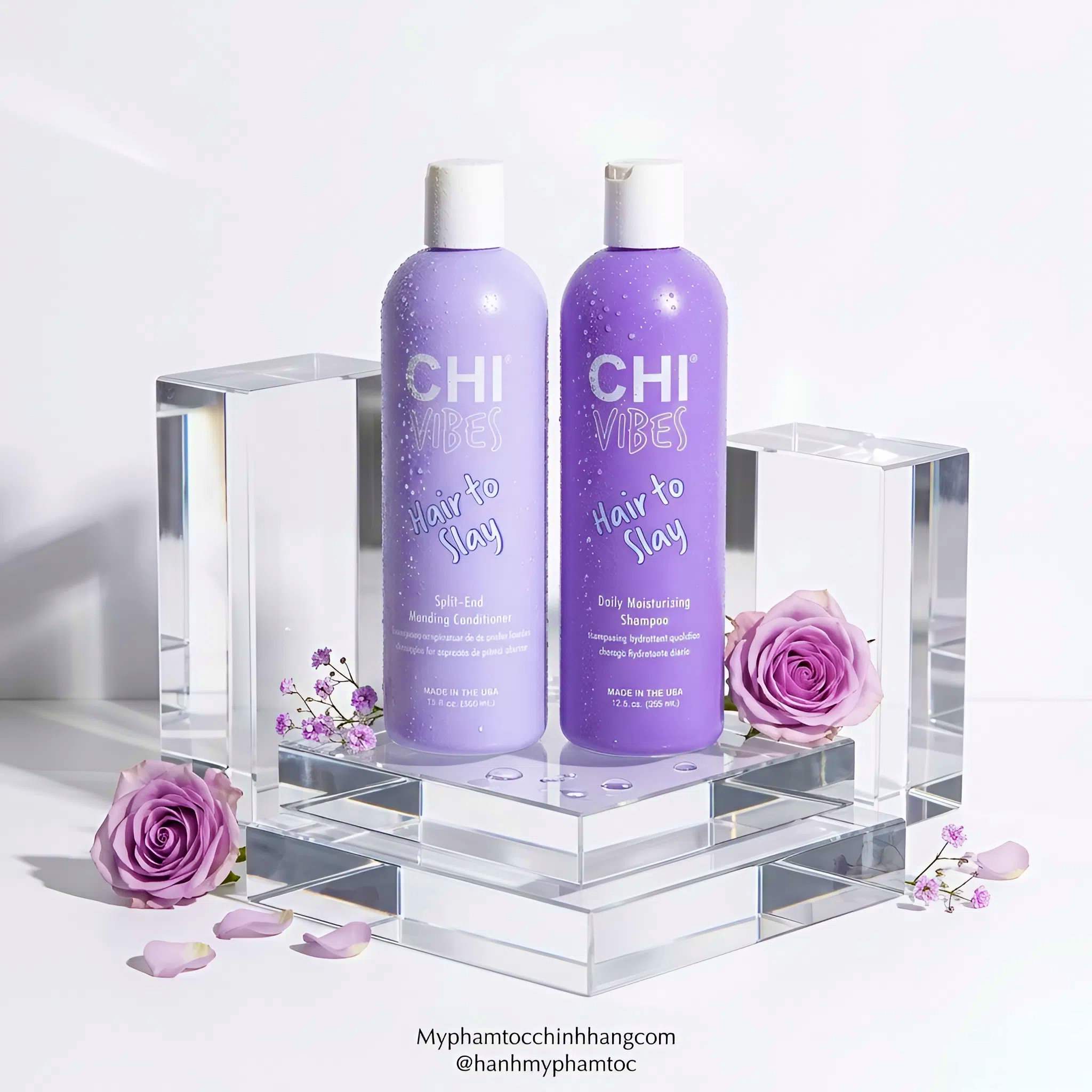 Dầu gội xả CHI Vibes Hair to Slay – Dưỡng ẩm và phục hồi tóc hư tổn (CHI Vibes Hair to Slay Daily Moisturizing Shampoo & Split-End Mending Conditioner) 355ml