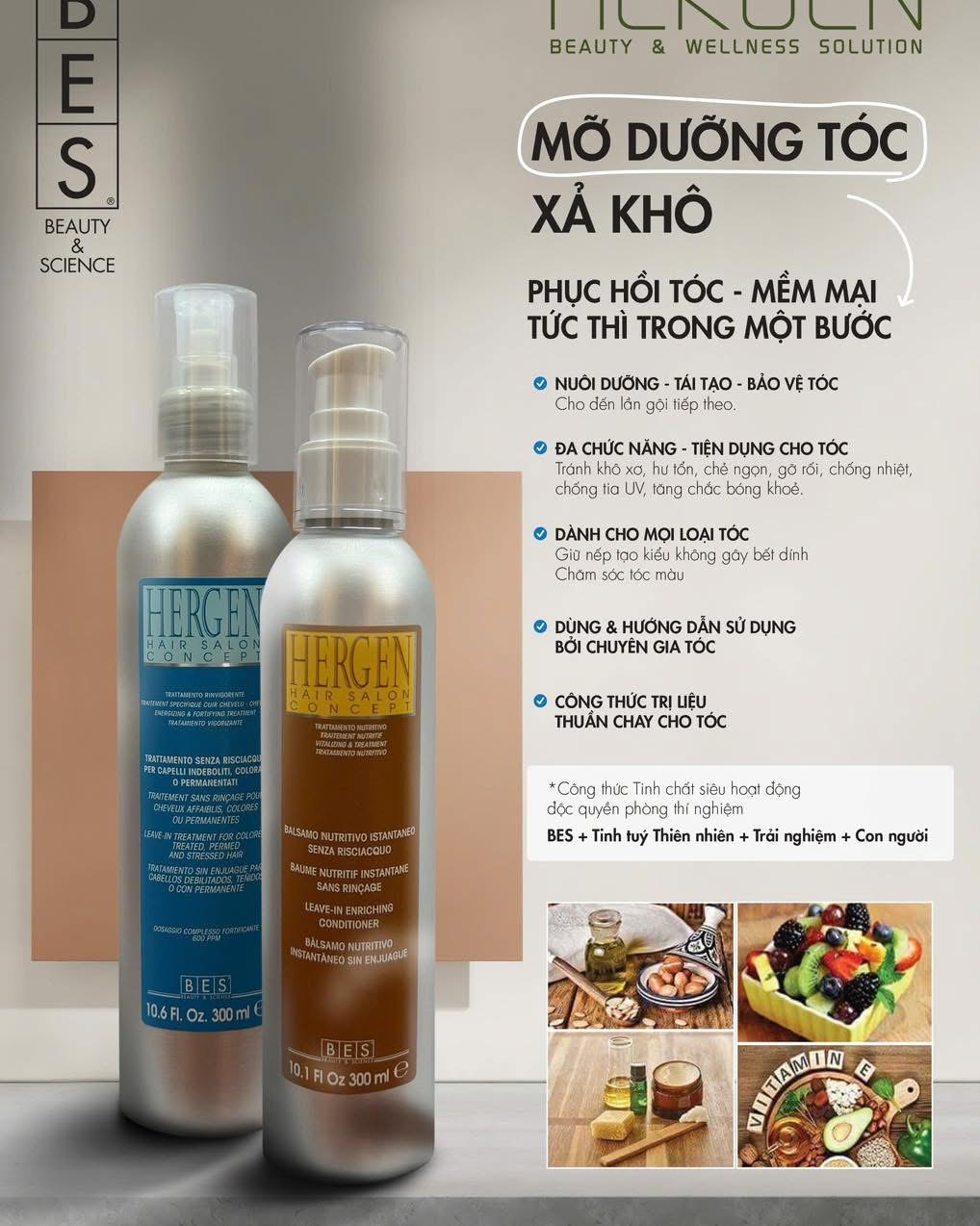 SERUM ĐẶC TRỊ CHO TÓC QUA HÓA CHẤT BES HERGEN PHỤC HỒI 300ML