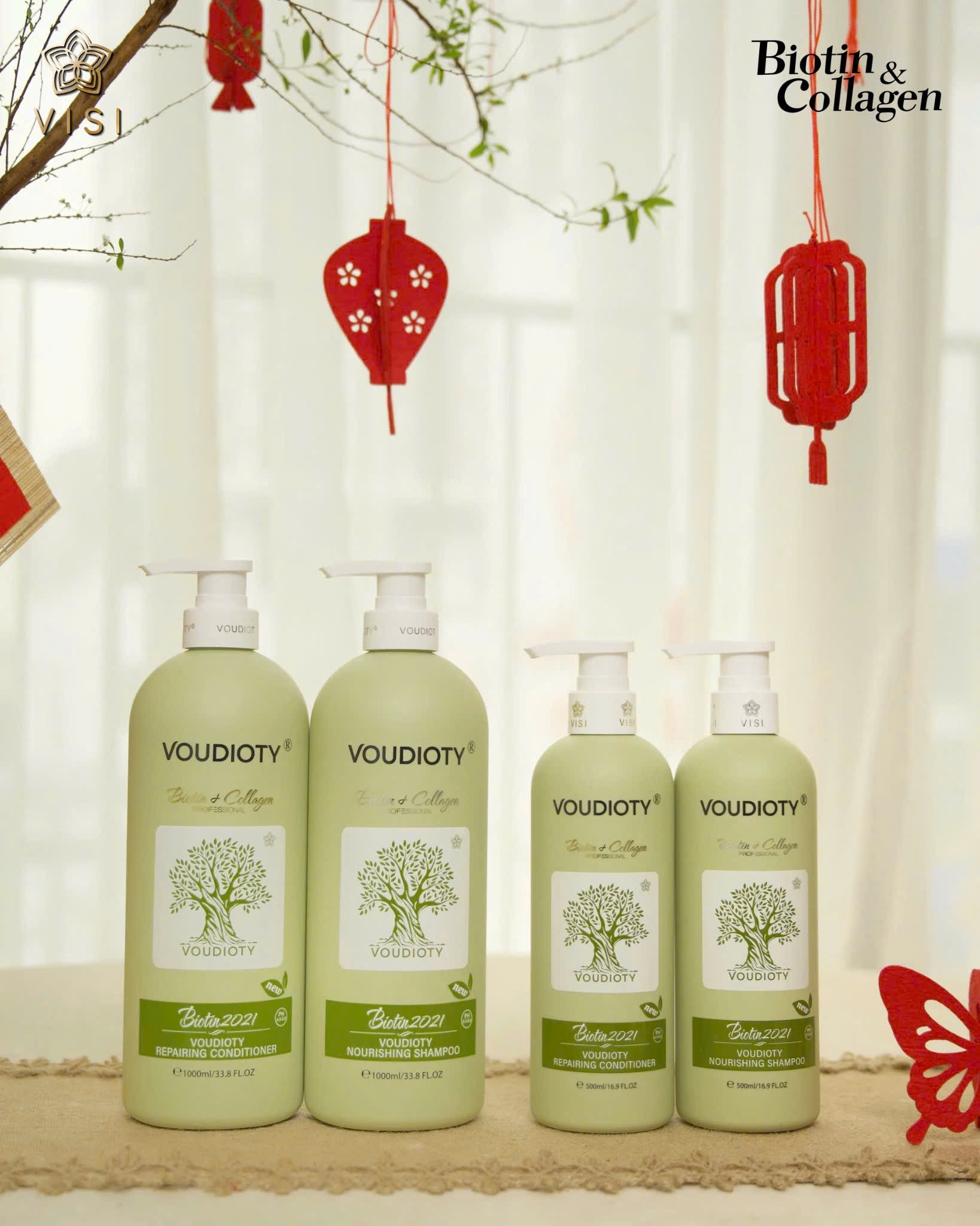 GỘI XẢ PHỤC HỒI TÁI TẠO TÓC BIOTIN & COLLAGEN VOUDIOTY 1000ML