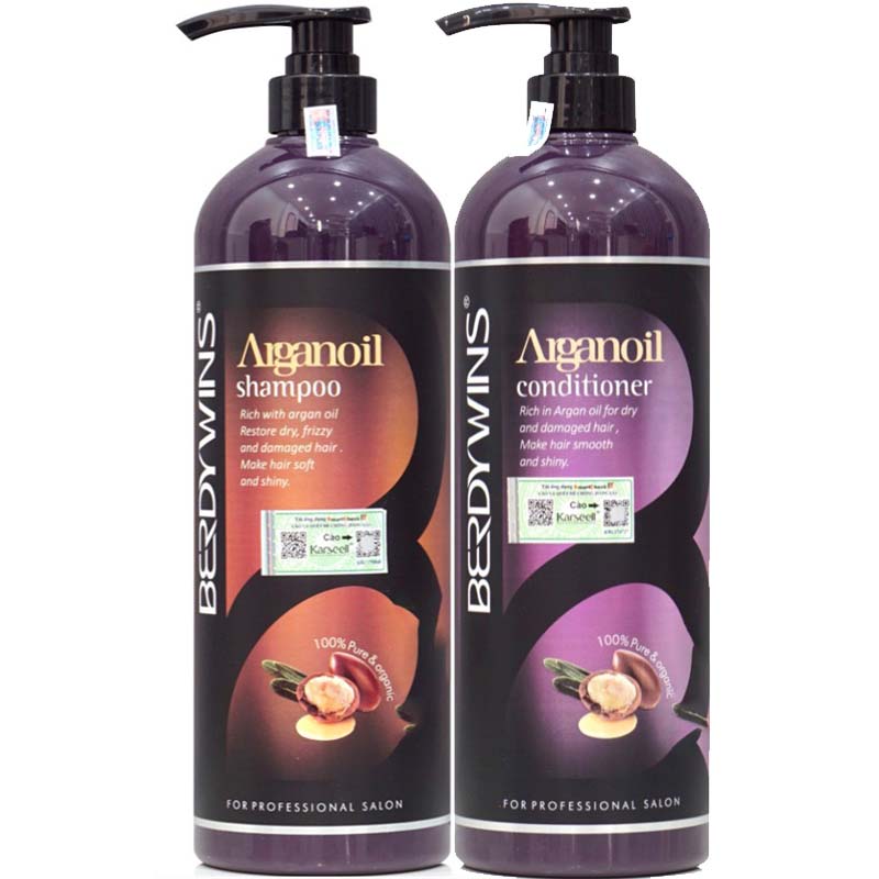 DẦU GỘI XẢ BERDYWINS ARGAN OIL Shampoo, Conditioner 1000ml+HẤP TÓC Mask Berdywins 500ML