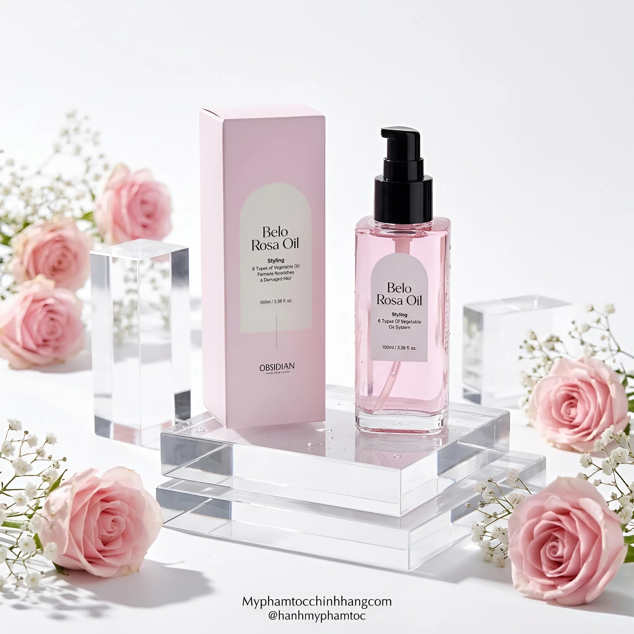 Tinh Dầu Dưỡng Tóc Hoa Hồng Bella Belo Rosa Oil Obsidian 30ml 100ml