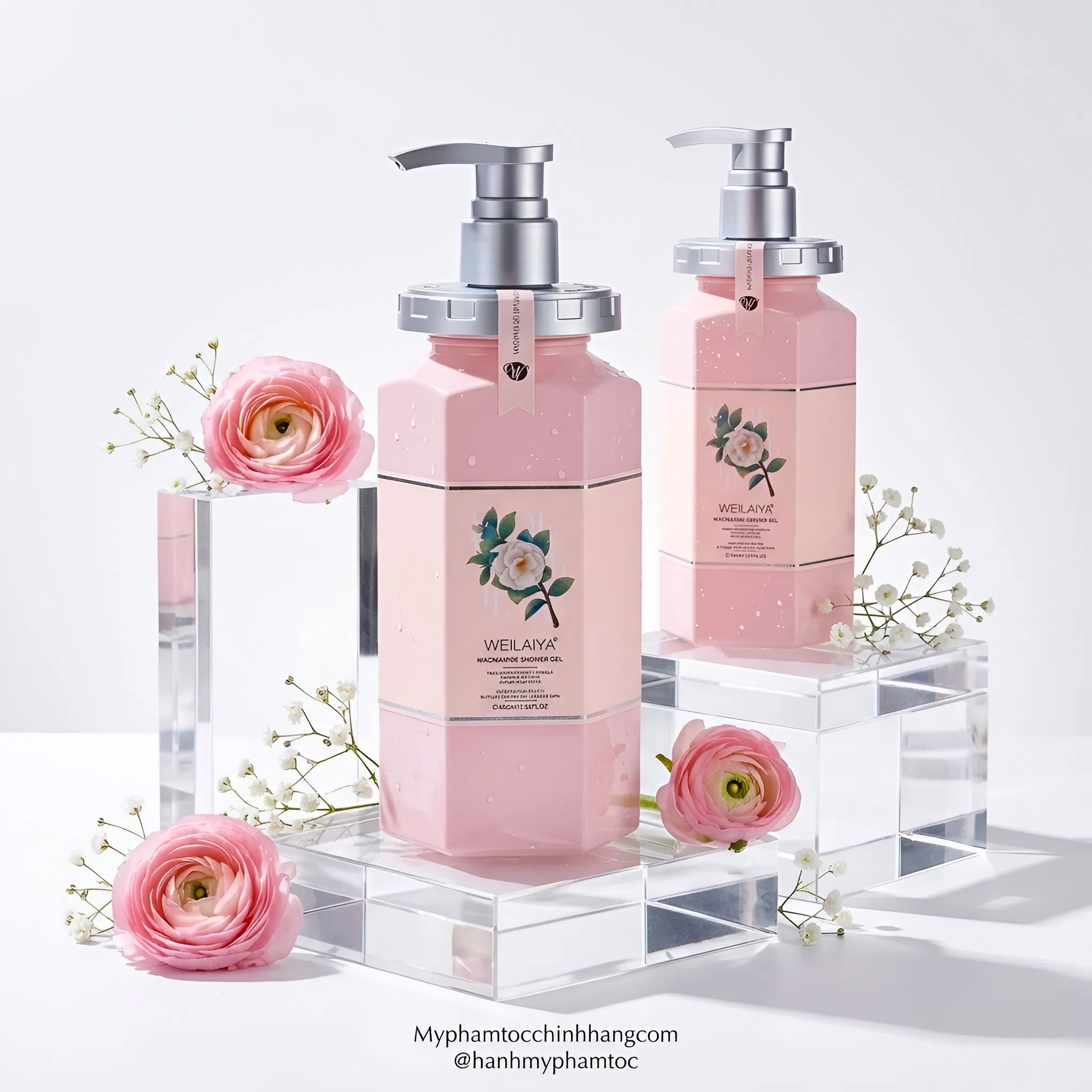 Sữa tắm trắng da hoa trà Weilaiya Camellia Whitening Shower Gel 450ml