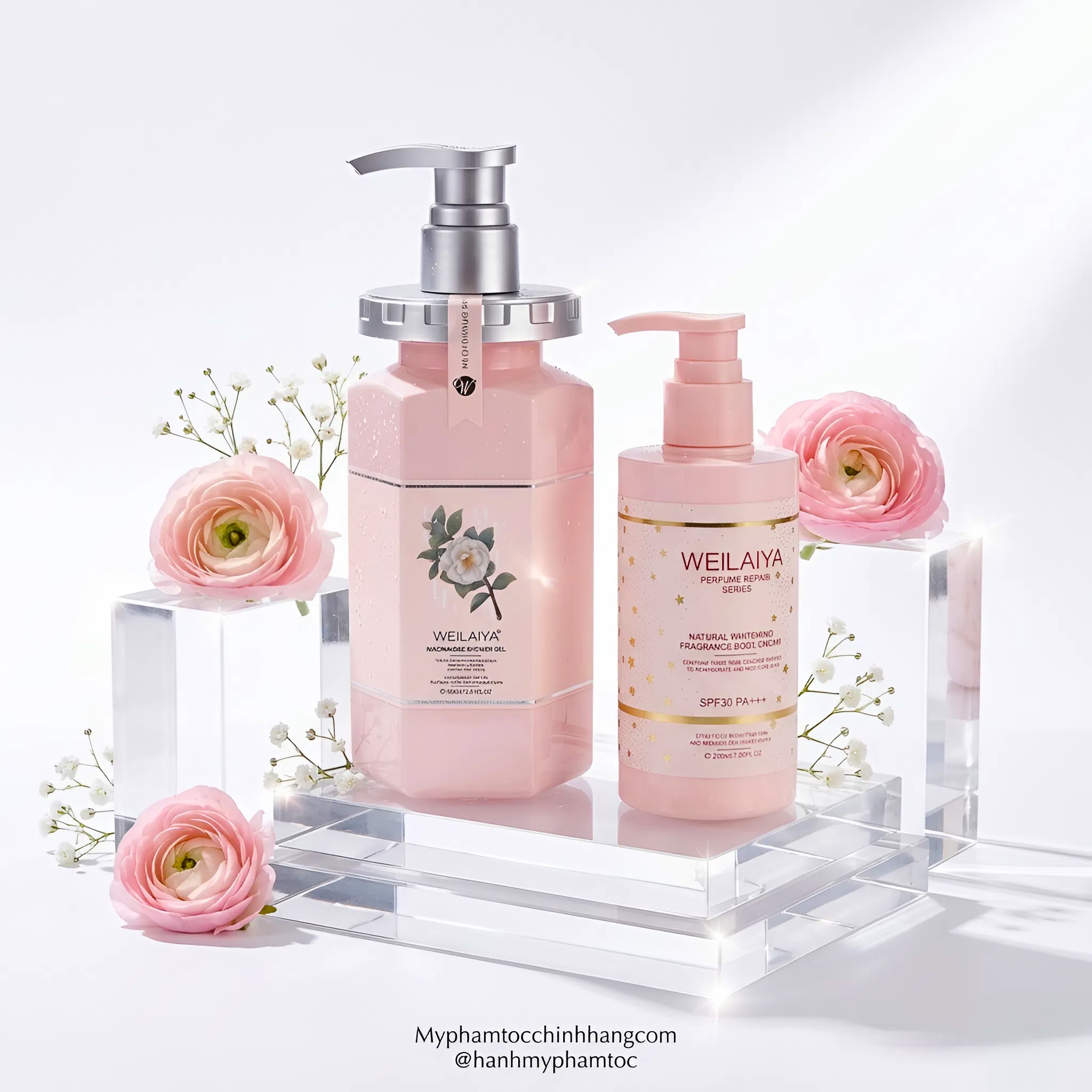 Sữa tắm trắng da hoa trà Weilaiya Camellia Whitening Shower Gel 450ml