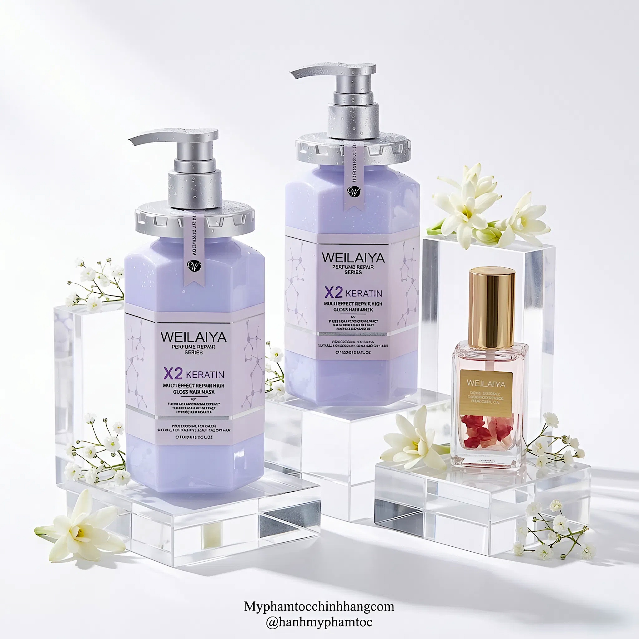 Hấp Đa Tầng Hàn Gắn Liên Kết Tóc Weilaiya Multi Effect Repair High Gloss Hair Mask 450ml