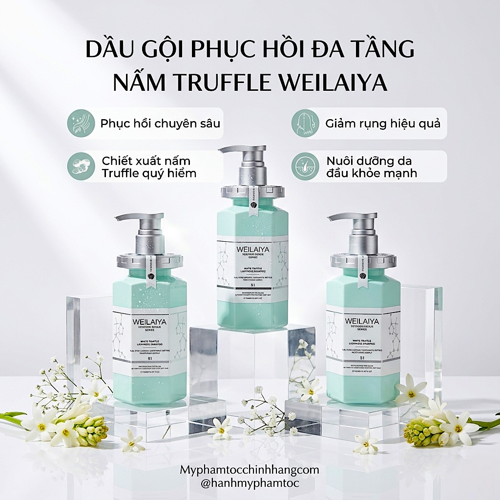 DẦU GỘI XẢ PHỤC HỒI NẤM ĐA TẦNG WEILAIYA TRUFLLE 450ML