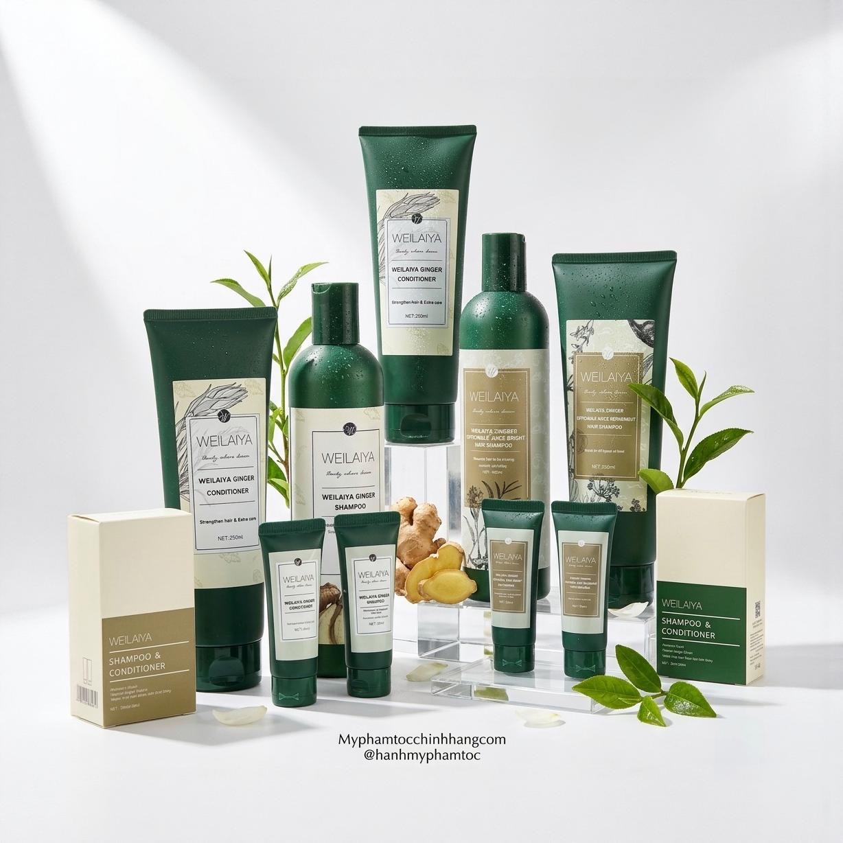 CẶP GỘI XẢ WEILAIYA GỪNG BẮC HÀ THỦ Ô 400ML - 250ML