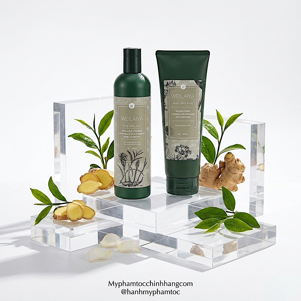 CẶP GỘI XẢ WEILAIYA GỪNG BẮC HÀ THỦ Ô 400ML - 250ML