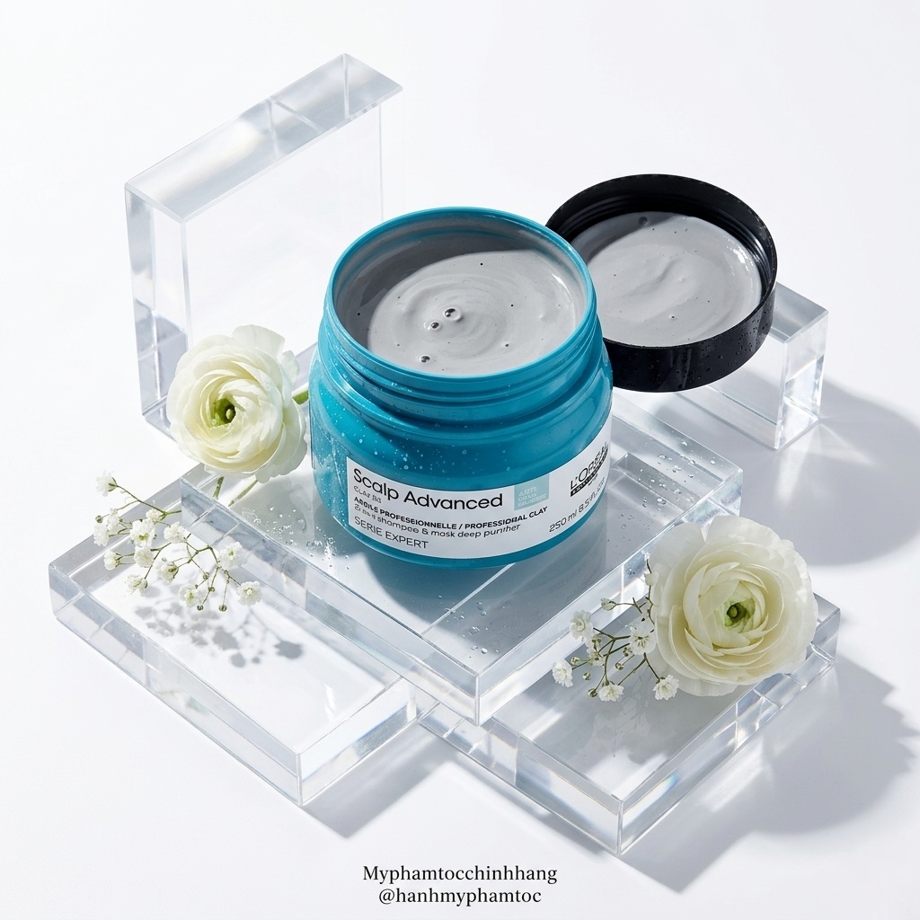 MẶT NẠ ĐẤT SÉT 2 TRONG 1 L'OREAL ANTI OILINESS CLAY  75ML 250ML TẨY DA CHẾT DA ĐẦU