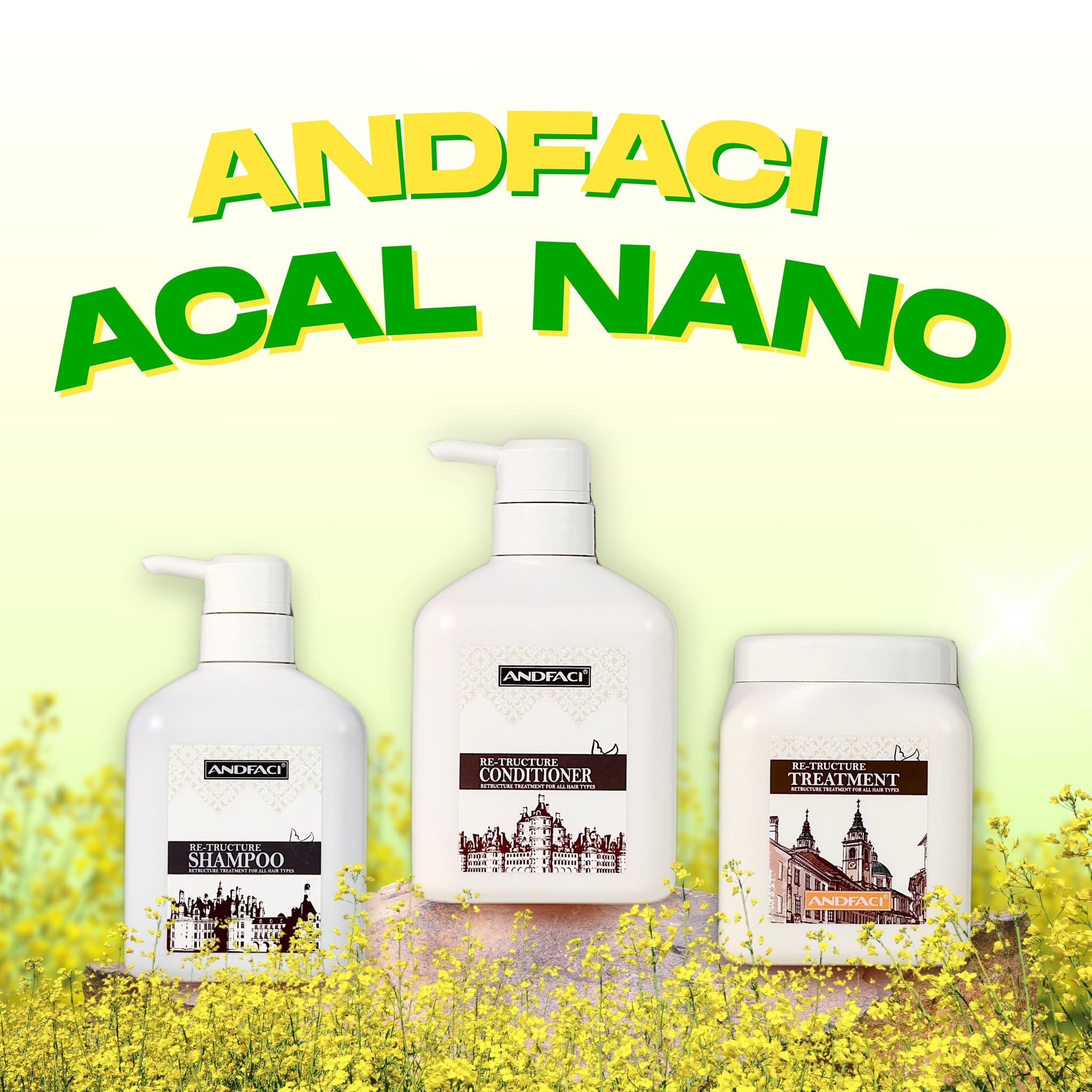 Dầu gội xả siêu phân tử Andfaci Re-Structure Argan Oil Shampoo & Conditioner 650ml