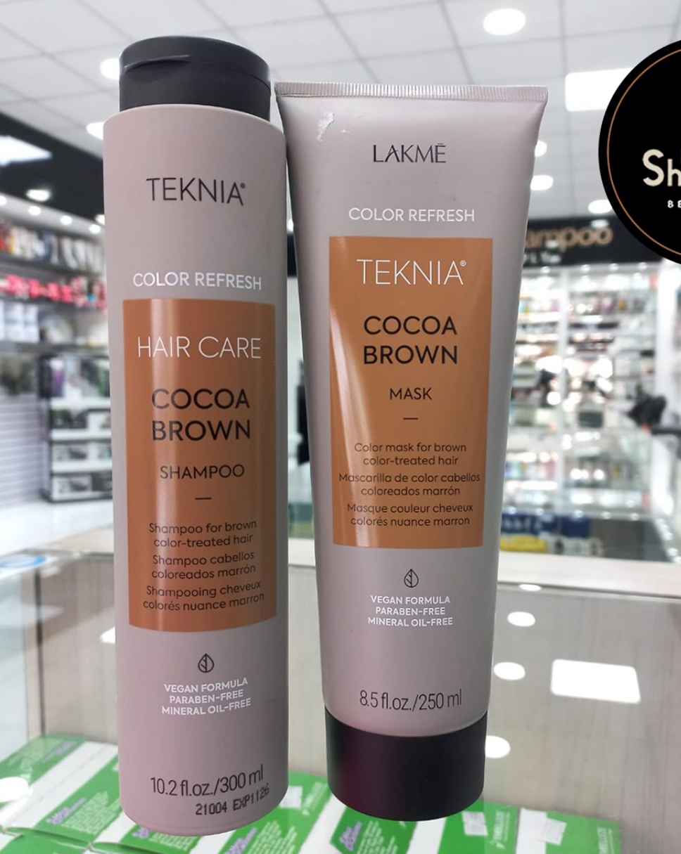 Dầu gội xả cho tóc nhuộm màu nâu LAKME Teknia Cocoa Brown 300ml - 250ml