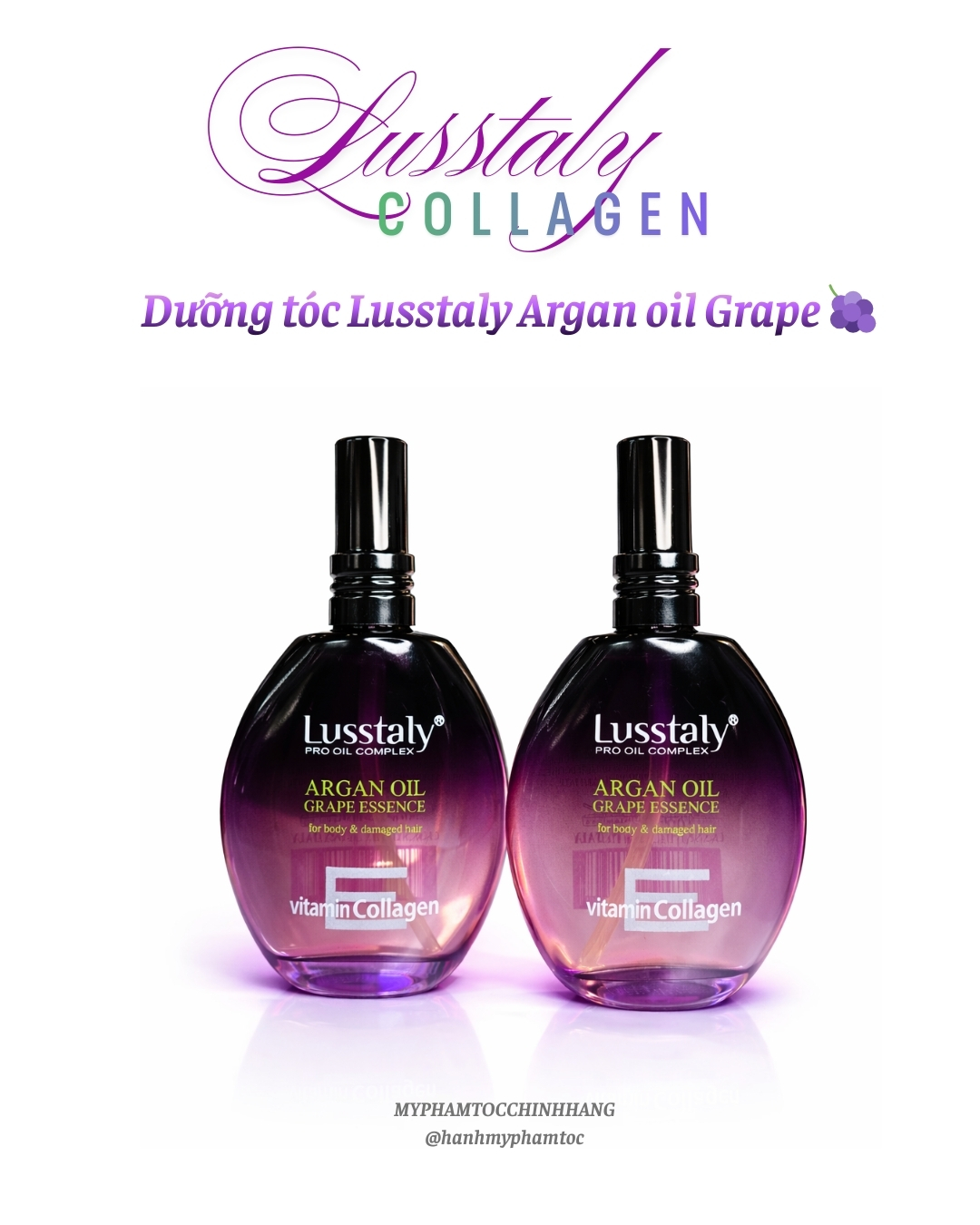 TINH DẦU DƯỠNG BÓNG LUSSTALY COLLAGEN VITAMIN E 50ML SHINE HAIR SERUM