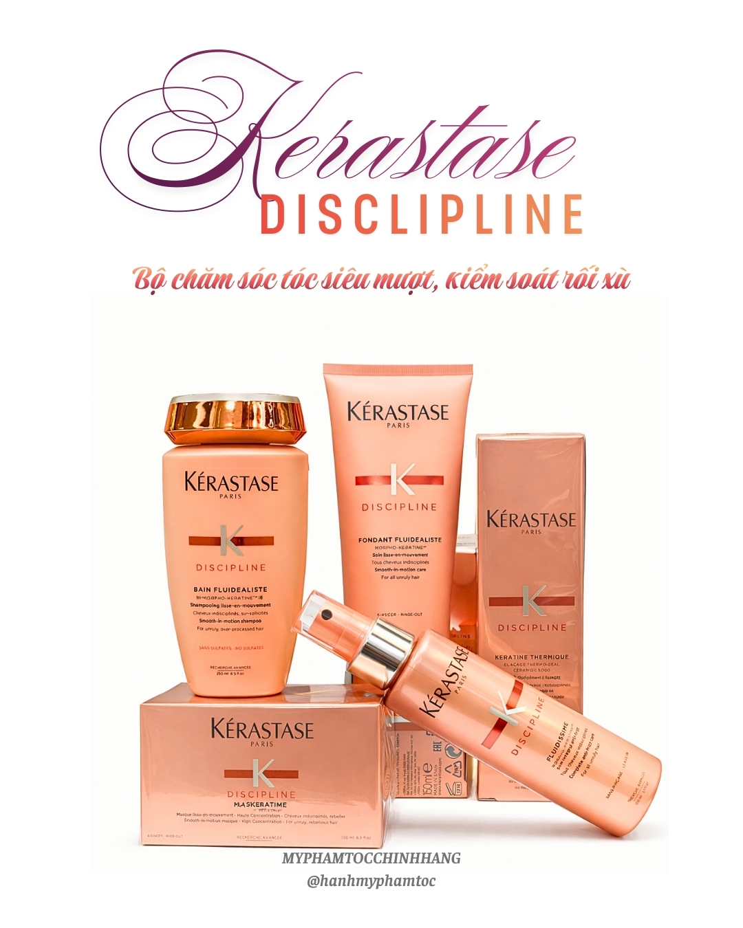 Bộ sản phẩm Dầu Gội – Dầu Xả – Mặt Nạ tóc Kérastase Discipline