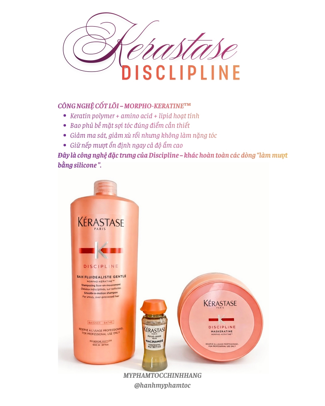 Bộ sản phẩm Dầu Gội – Dầu Xả – Mặt Nạ tóc Kérastase Discipline