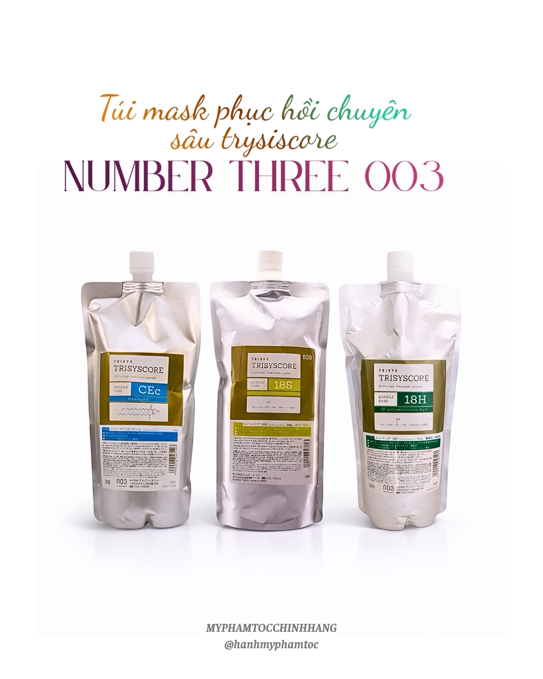 Kem hấp phục hồi tóc 003 Trisyscore 18S/18H/ CEC Number Three Trisyscore CEC Hair Treatment 500ml