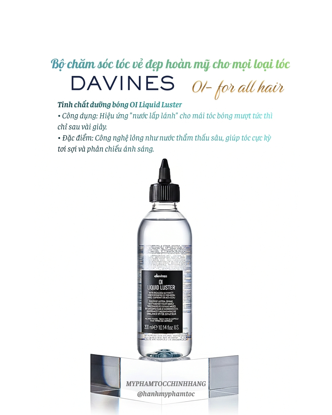 Dung dịch dưỡng tóc tạo bóng tức thì Davines Oi Liquid Luster 300ml