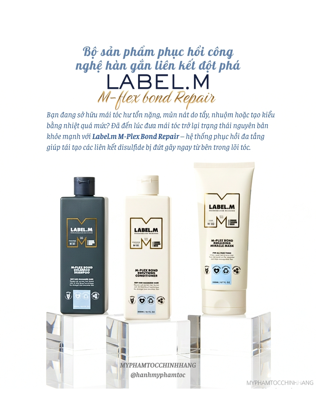 DẦU GỘI XẢ, MẶT NẠ TÓC LABEL.M M-PLEX BOND REPAIRING SIÊU PHUC HỒI 300ML, 1000ML