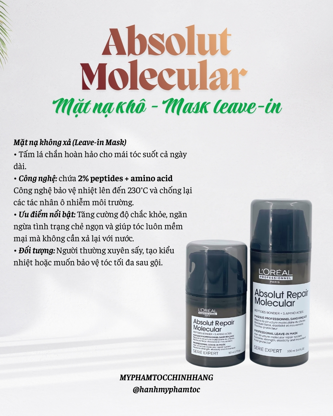 Bộ sản phẩm phục hồi chuyên sâu L'Oréal Professionnel Absolut Repair Molecular