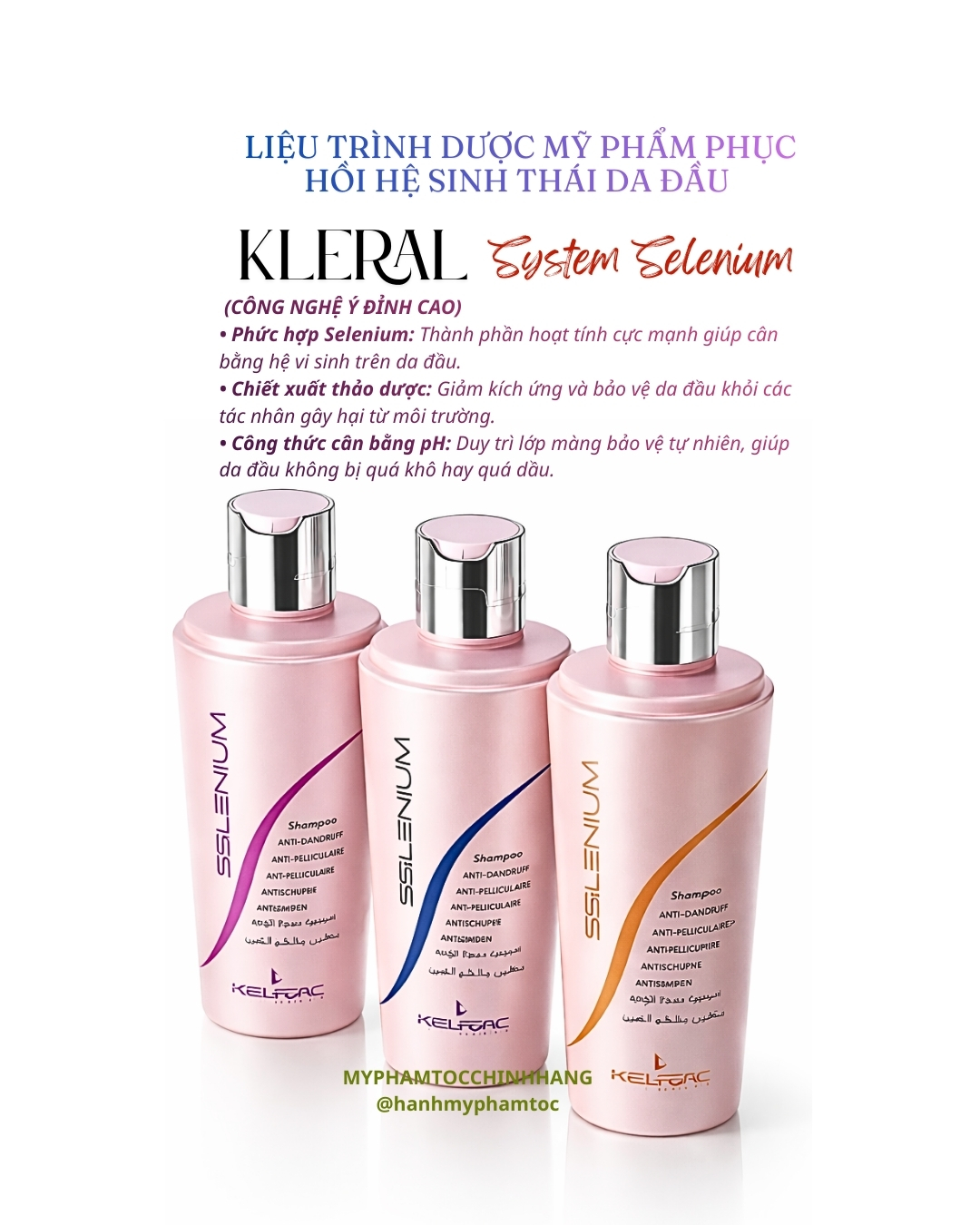 Dầu gội chống rụng tóc KLERAL Dermin Plus Reinforcing Shampoo tăng cường sợi tóc