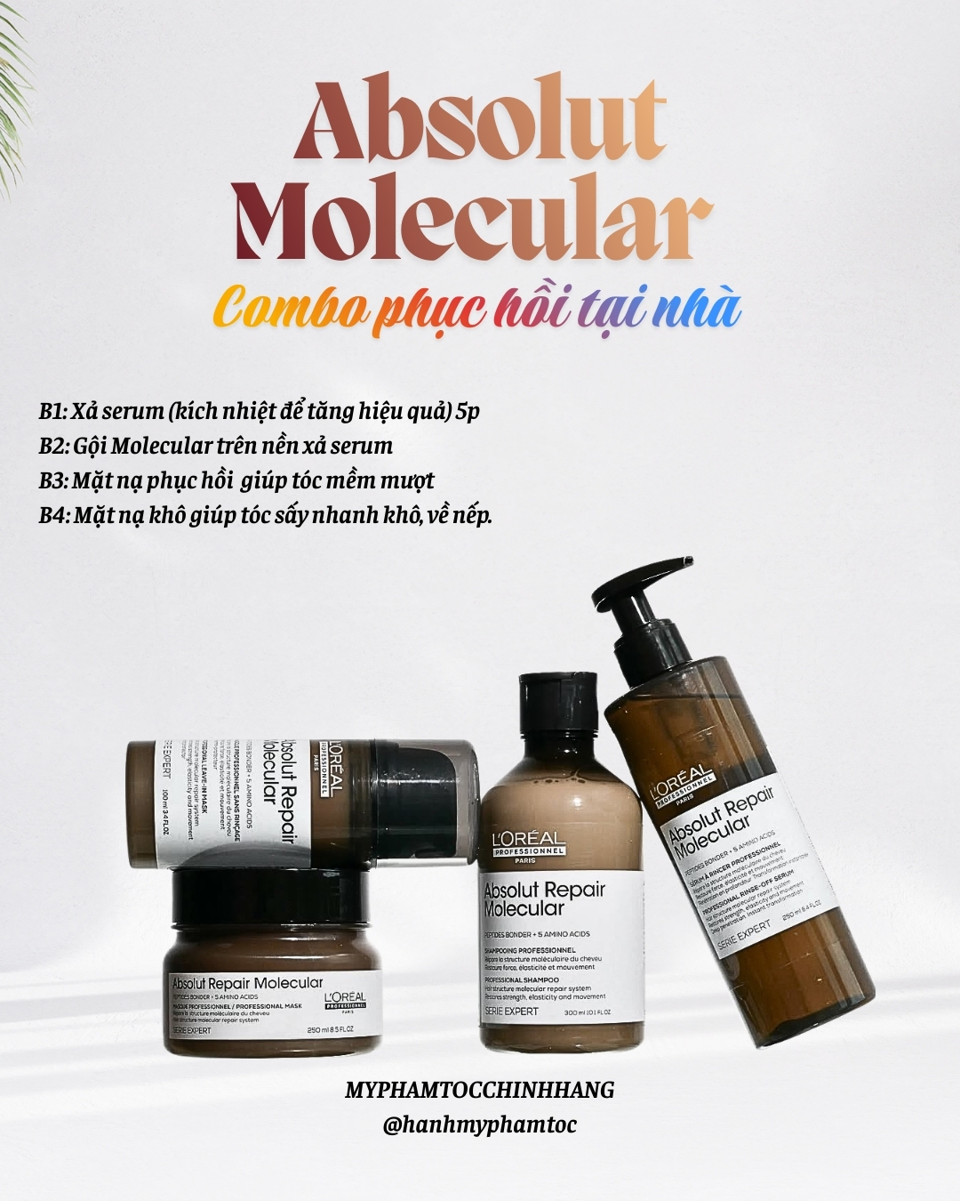 Bộ sản phẩm phục hồi chuyên sâu L'Oréal Professionnel Absolut Repair Molecular