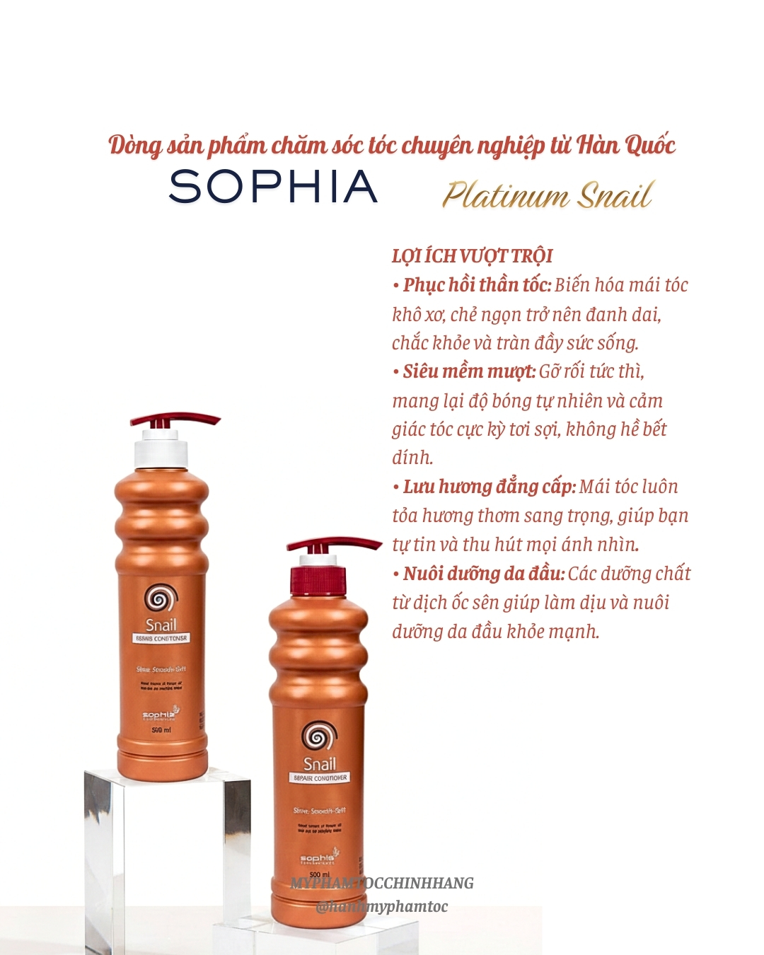 DẦU GỘI XẢ SHOPHIA SNAIL PROFESSIONAL SHAMPOO & CONDITIONER 500ML