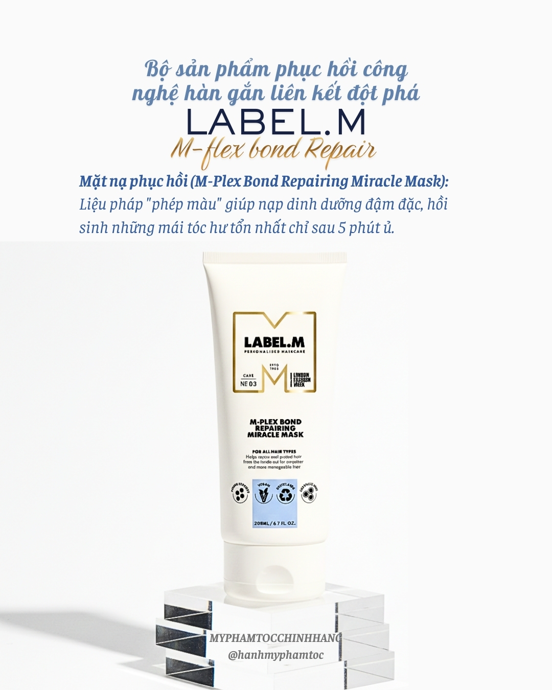 Mặt nạ phục hồi tóc chuyên sâu Label.m M-Plex Bond Repairing Miracle Mask 200ml