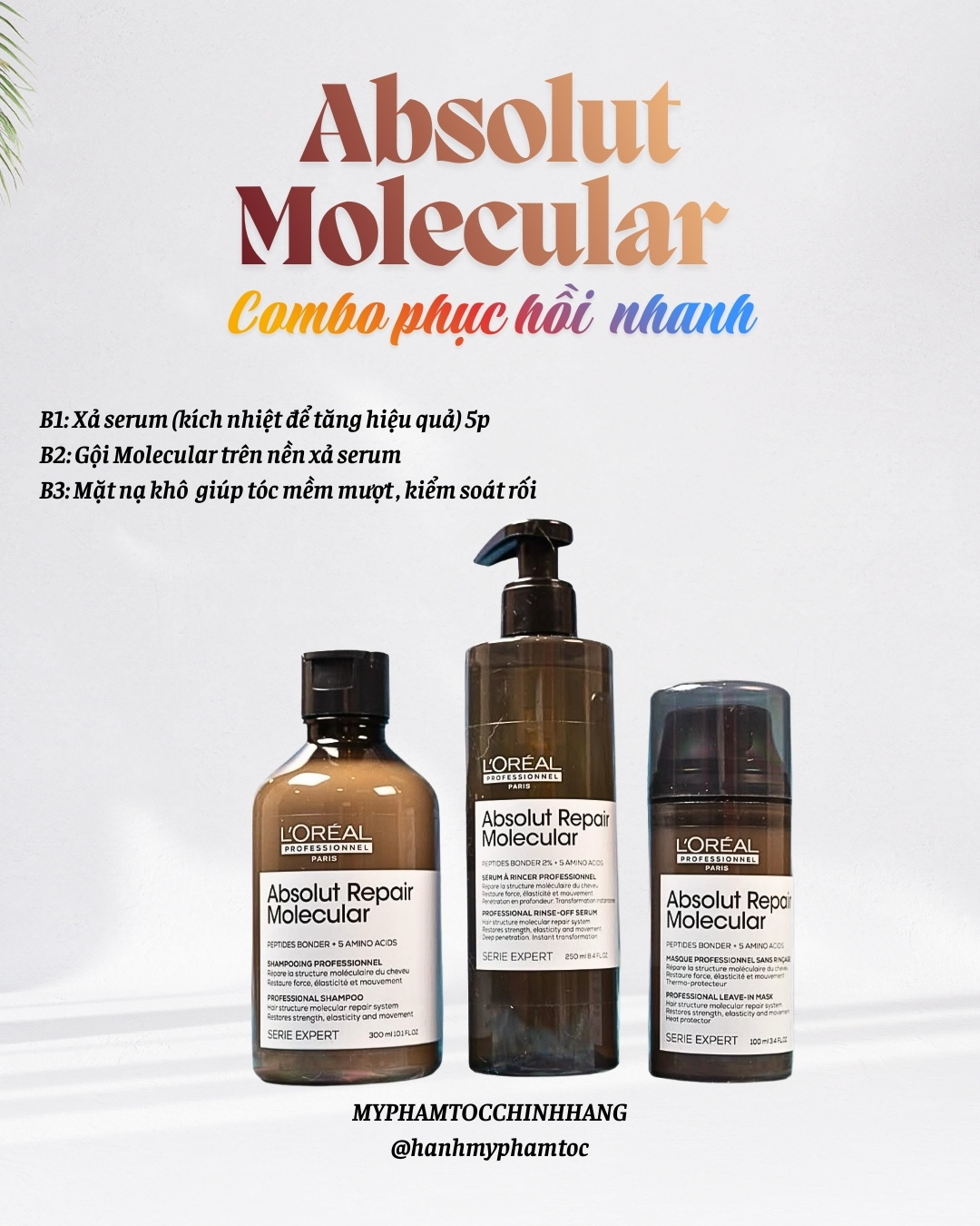 Bộ sản phẩm phục hồi chuyên sâu L'Oréal Professionnel Absolut Repair Molecular