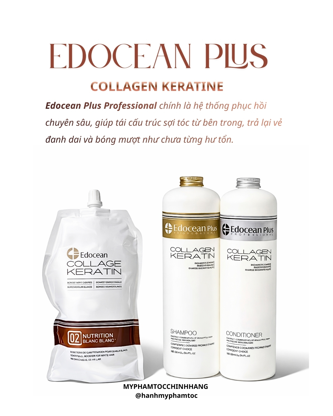 Sale lỗ dầu xả Edocean Collagen Keratin Plus 500ml