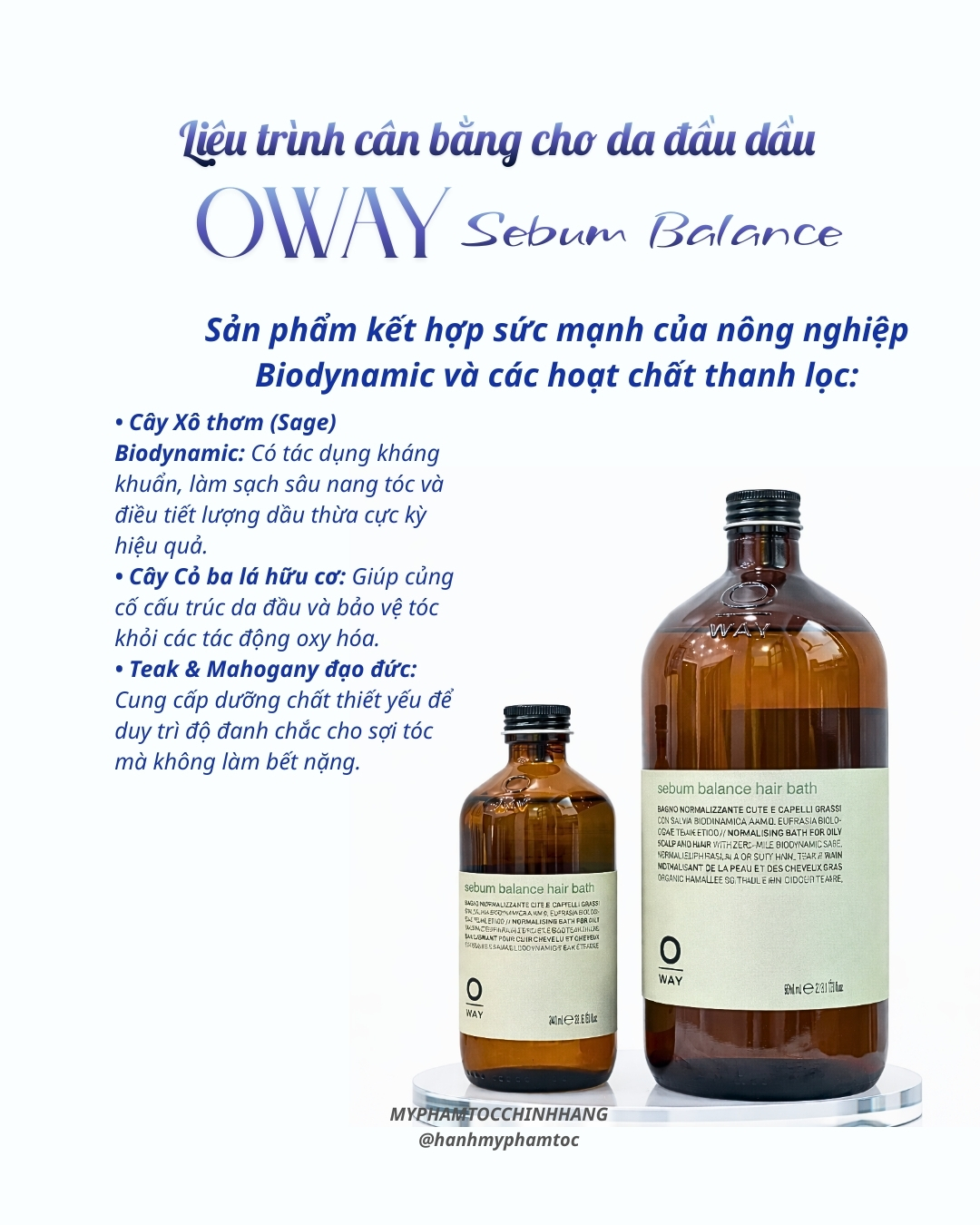 Dầu Gội Cân Bằng Dầu Nhờn Oway Sebum Balance Hair Bath