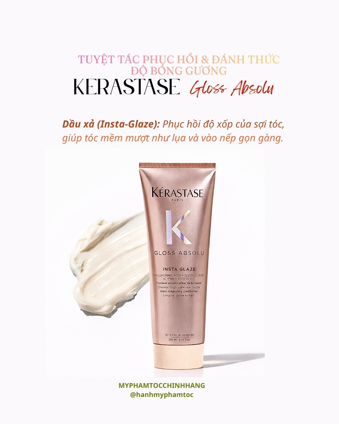 DẦU GỘI XẢ KERASTASE GLOSS ABSOLU DƯỠNG ẨM BÓNG MƯỢT 250ML